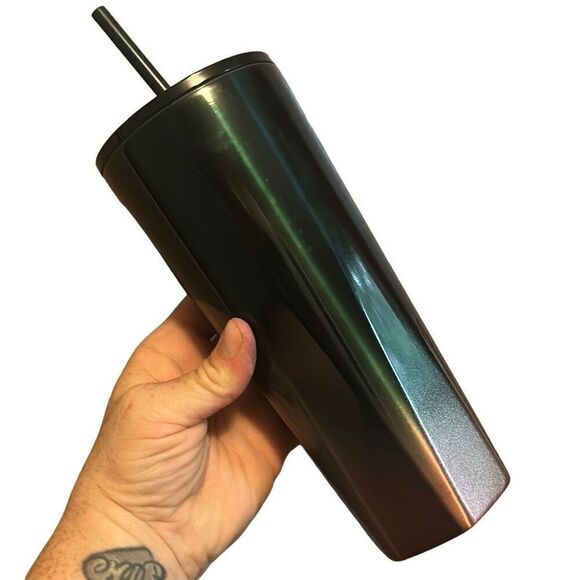 Starbucks Tumbler Black Faceted Cold Cup 24 oz with Straw - Picture 7 of 7